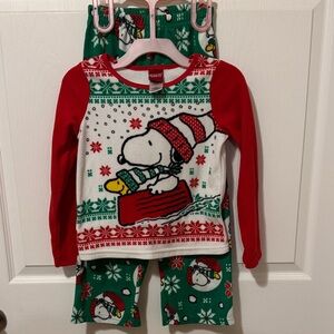 Peanuts Snoopy Festive Red and Green Pajama Set
